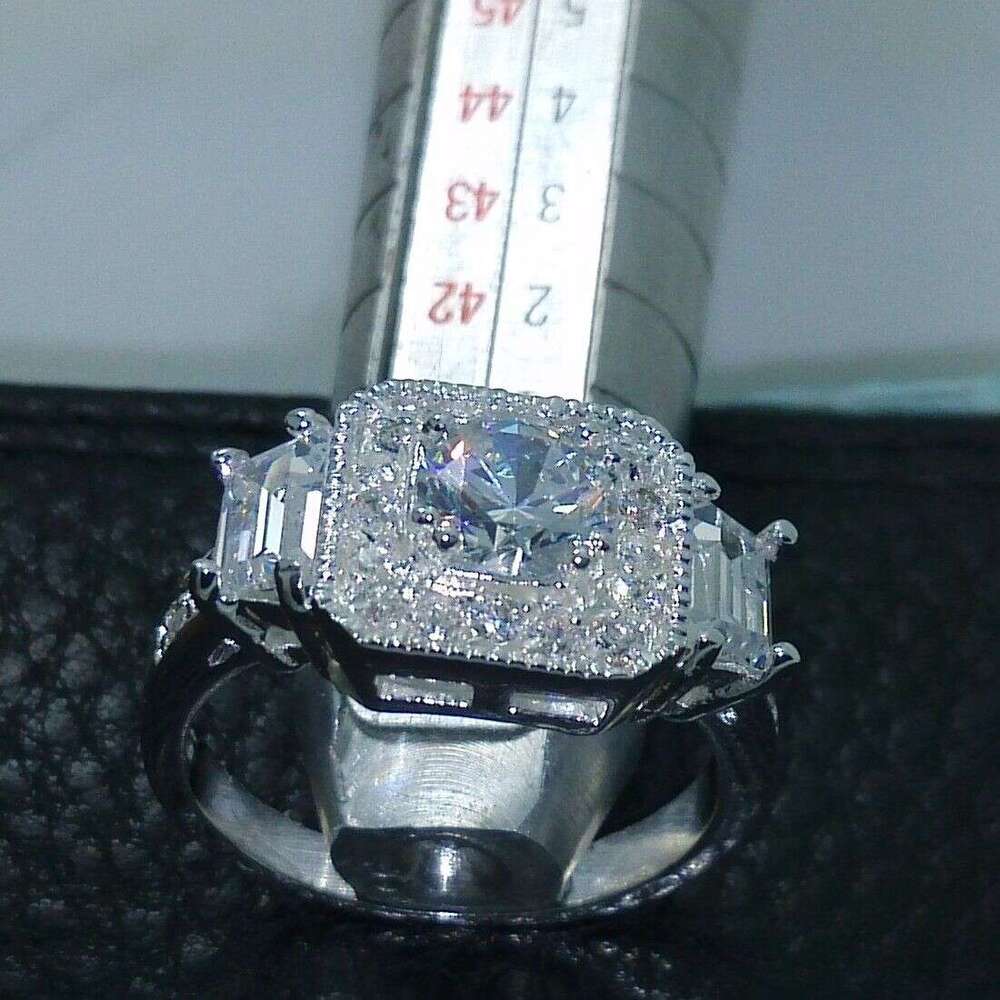 Exquisite Sterg Sier White Topaz Cubic Zirconia Wedding Ring for Women (Size 5-12) dh5727163