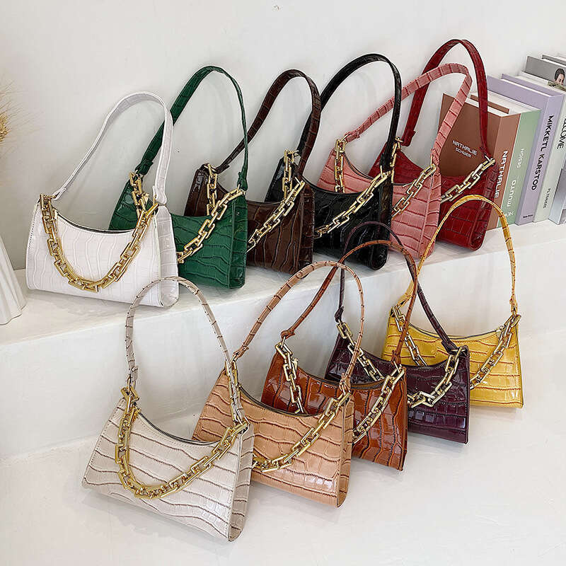 Wholesale New Summer Women's Retro Underarm Chain Bar Purple Stick Single Shoulder Handheld Small Square Trendy Bag B1
