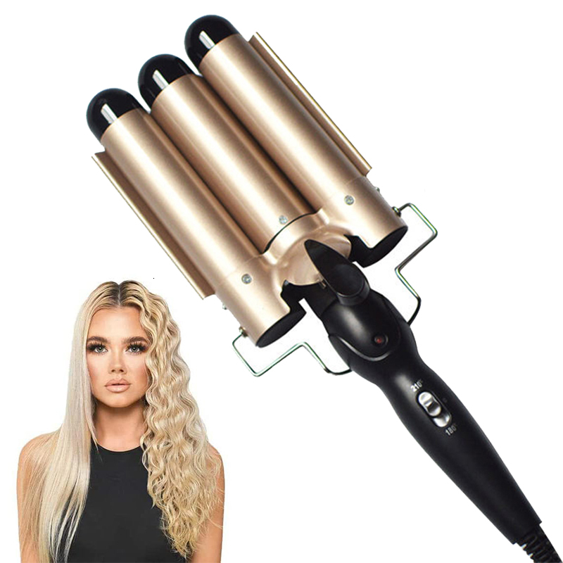 Professional Curg Iron Ceramic Triple Barrel Hair-Curler Irons Wave Waver Styg Tools Hair Styler Wand For Woman