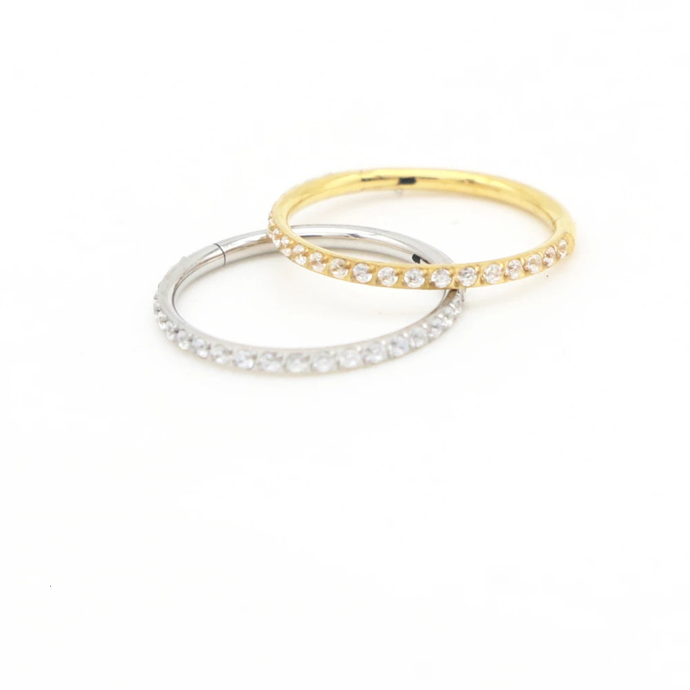 10pcs Thin Clicker Rings 20G 18G Hoop Nose Ring Clear CZ Stone Septum Helix Daith Earring Body Piercing Jewelry Steel 241120