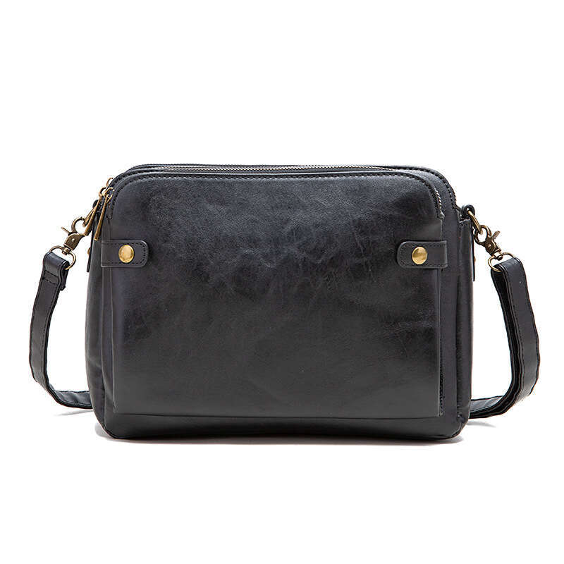 European And American Retro Three-Layer Leather Crossbody Bags