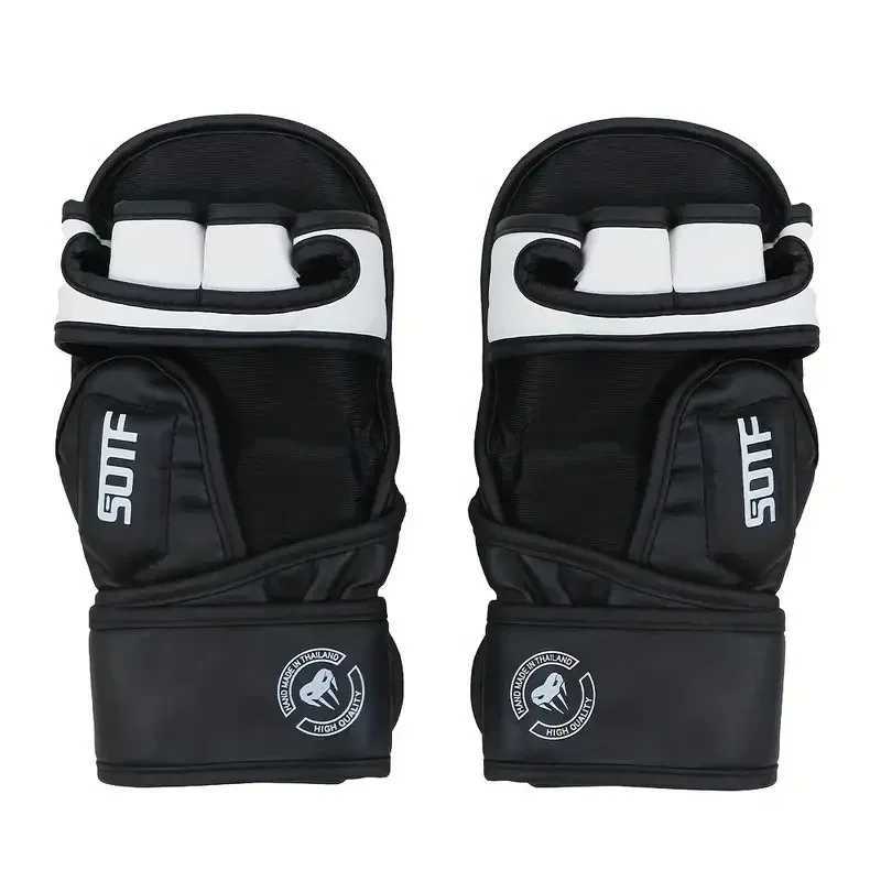 Professional MMA Half Finger Boxing Gloves Thick PU Muay Thai MMA Sanda Training Gloves Boxing Training AccessoriesW241125