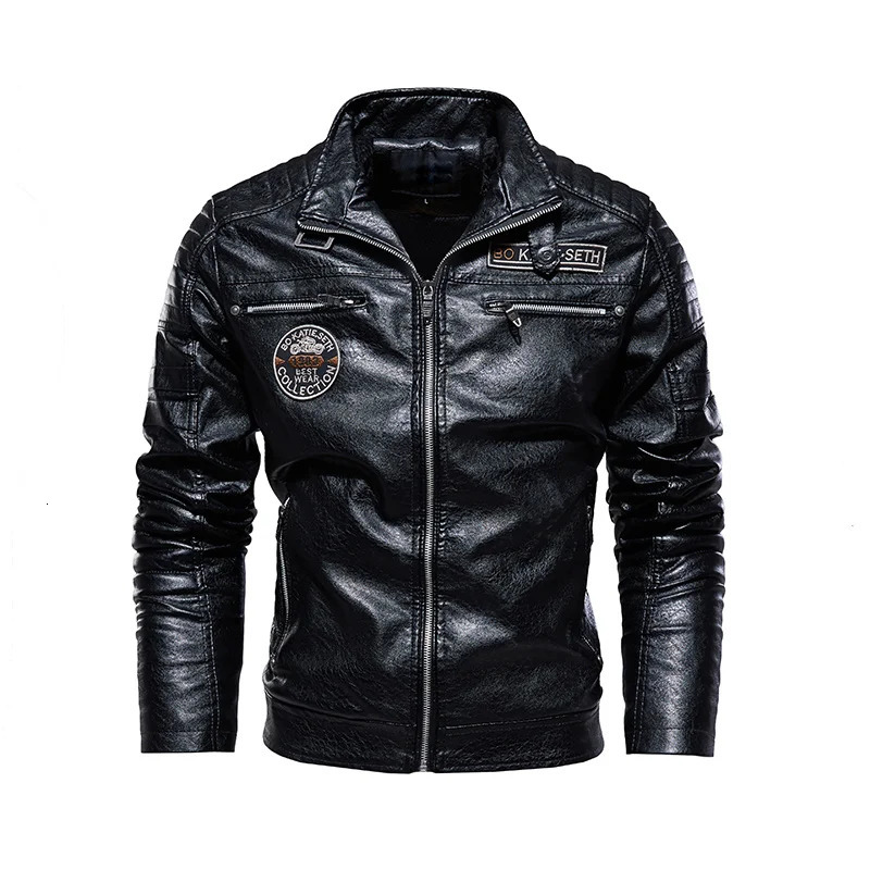 2023 Leather Jacket Men Winter Fleece Motorcycle Faux Removable Fur Collar Windbreaker Ropa De Hombre Slim Coat 241121