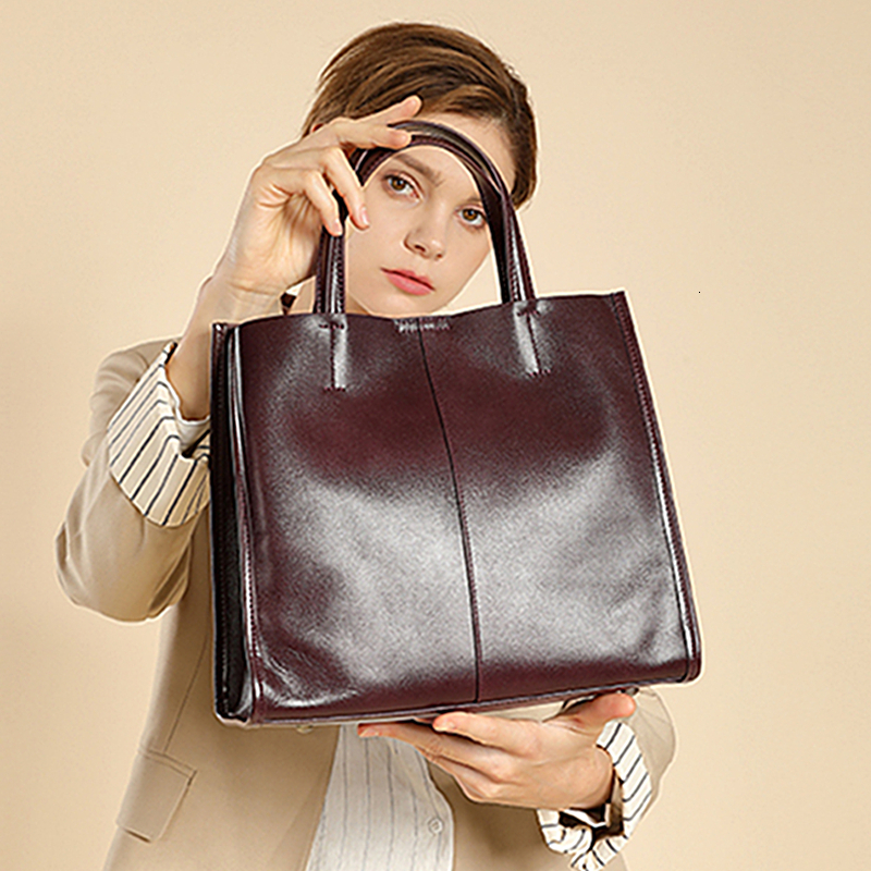Toptrends Genuine Leather Vertical Tote Handbags For Women 2024 Winter Designer Large Capacity Ladies Shoulder Crossbody Bags