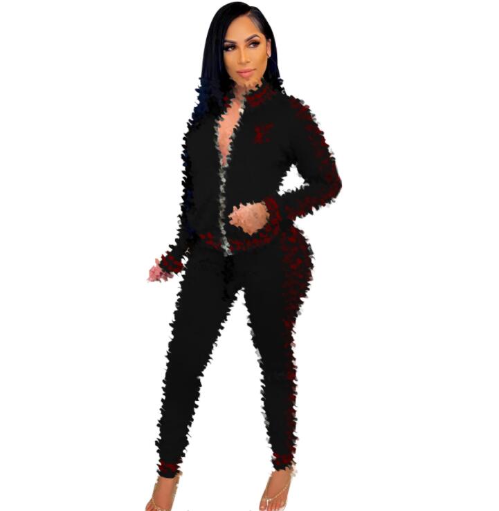 Womens Tracksuit Ladies Two Piece Set Printed Long Sleeve jacket Blouse Shirts pants Sexy 2 Pic Suits for Womens Clothing