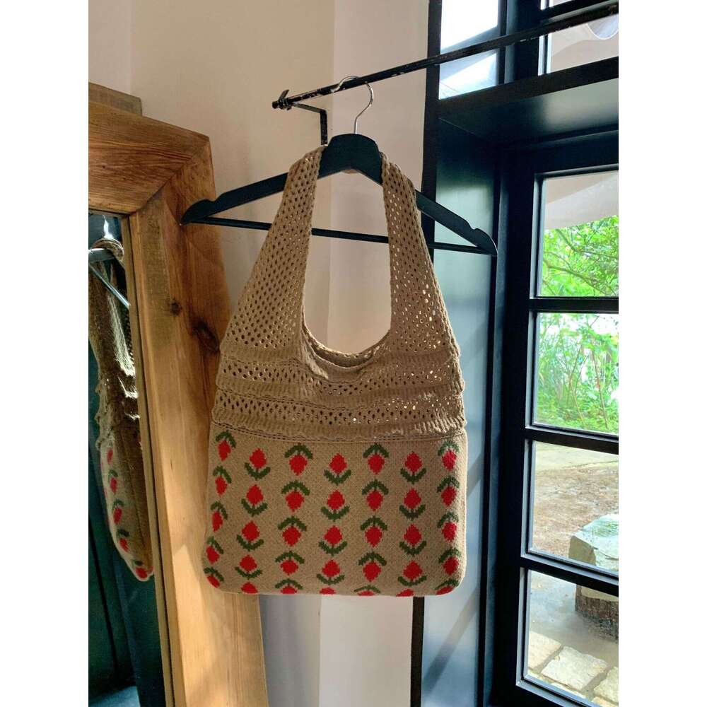 New Wer Tote Retro Mesh Hollow Women's Shoulder Knitted Bag Handbag B1