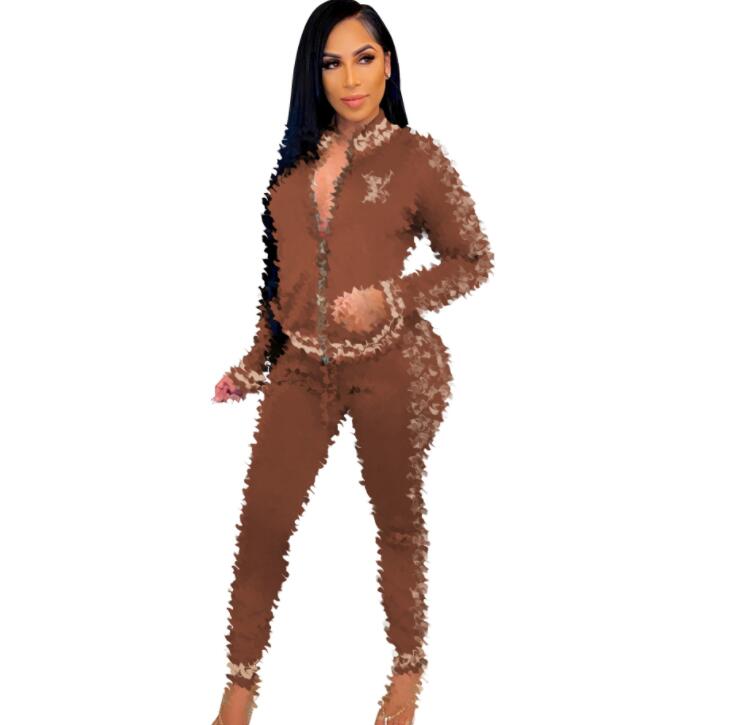 Womens Tracksuit Ladies Two Piece Set Printed Long Sleeve jacket Blouse Shirts pants Sexy 2 Pic Suits for Womens Clothing