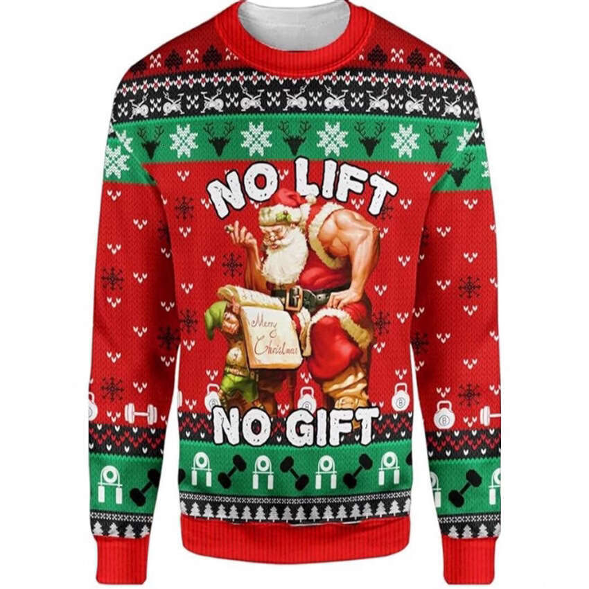 New autumn men's and women's casual print round neck Christmas deer couple hoodie