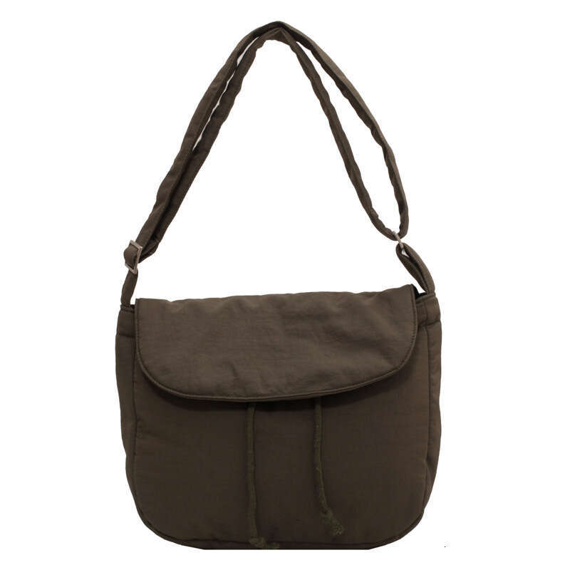 Canvas Messenger Bags Women's Students Class Crossbody Schoolbag Large Capacity Solid Color Shoulder Bag