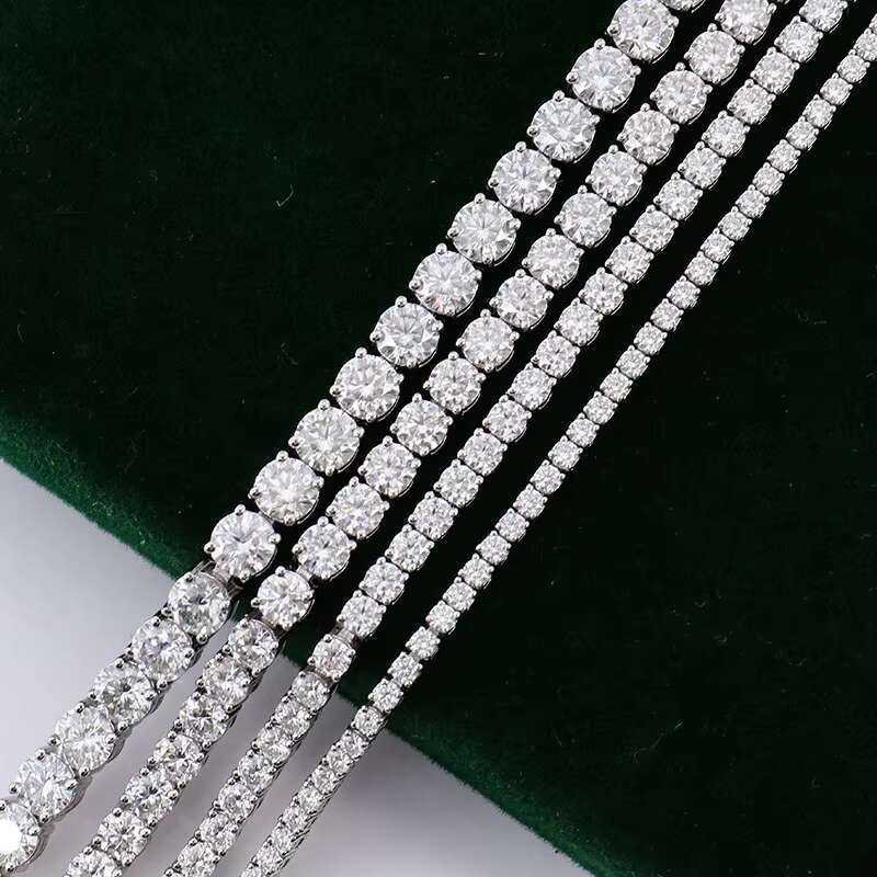 Gold Tennis Chain Moissanite 2/3/4/5Mm 14K 6Inch Tennis Bracelet Hand-Made Fine Jewelry Made In China