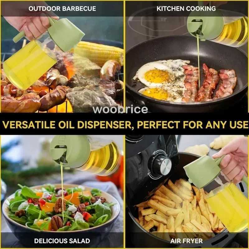 Oil bottle 2 in 1 oil spray oil polishing machine kitchen cooking oil distributor seasoning container camping barbecue Y241202