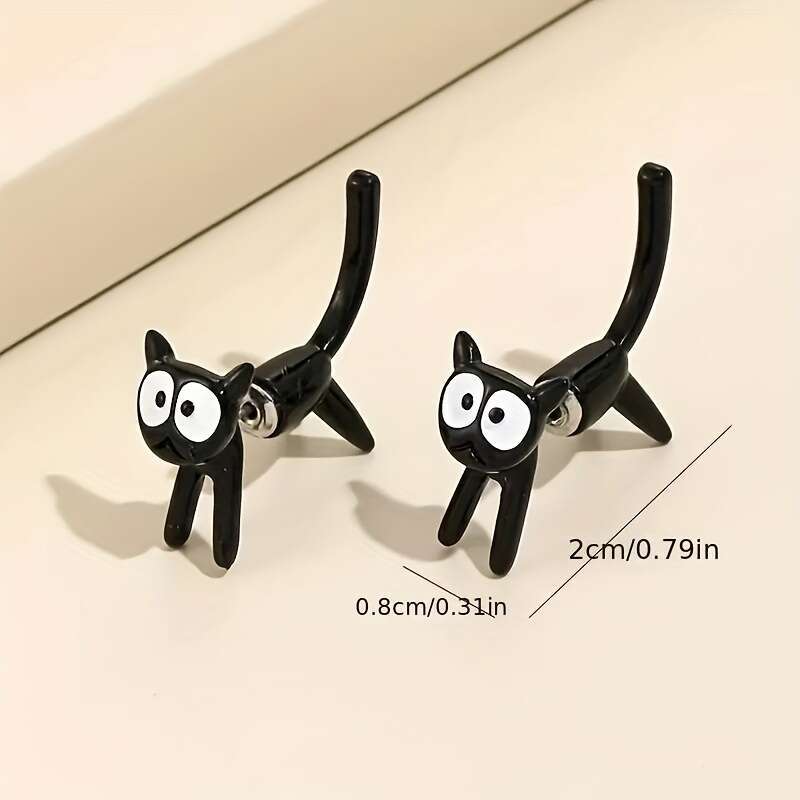 Cute cat personality trend, niche earrings, platform earrings