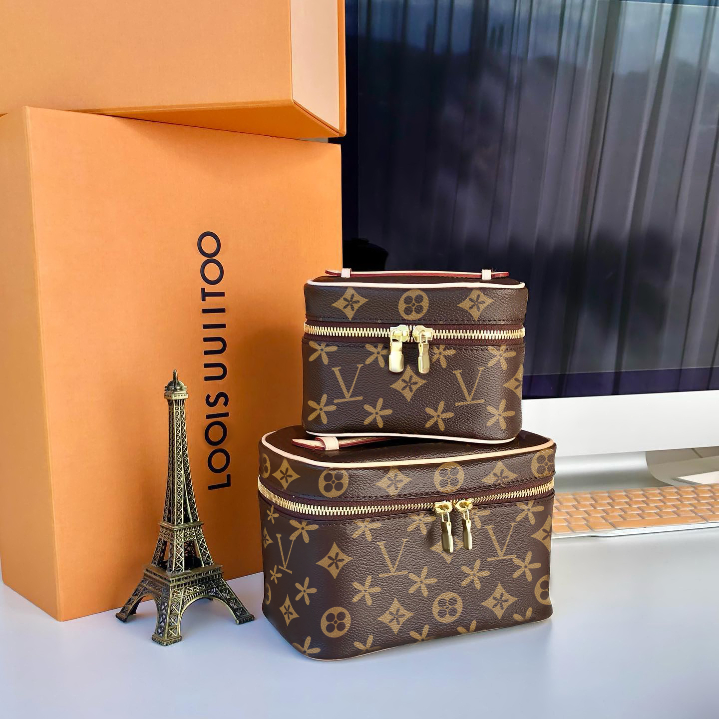 Top quality tote vanity bag MM44935 M42265 Leather nice bb luxury handbags Women designers wash pouch make up bags cross body mens makeup Shoulder clutch cosmetic bag