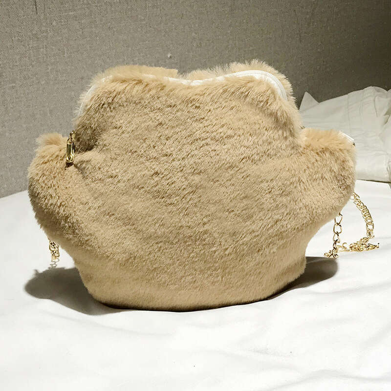 Autumn And Winter New Korean Version Personalized Fur Contrasting Bear Paw Small Versatile Chain Shoulder Crossbody Bag B1
