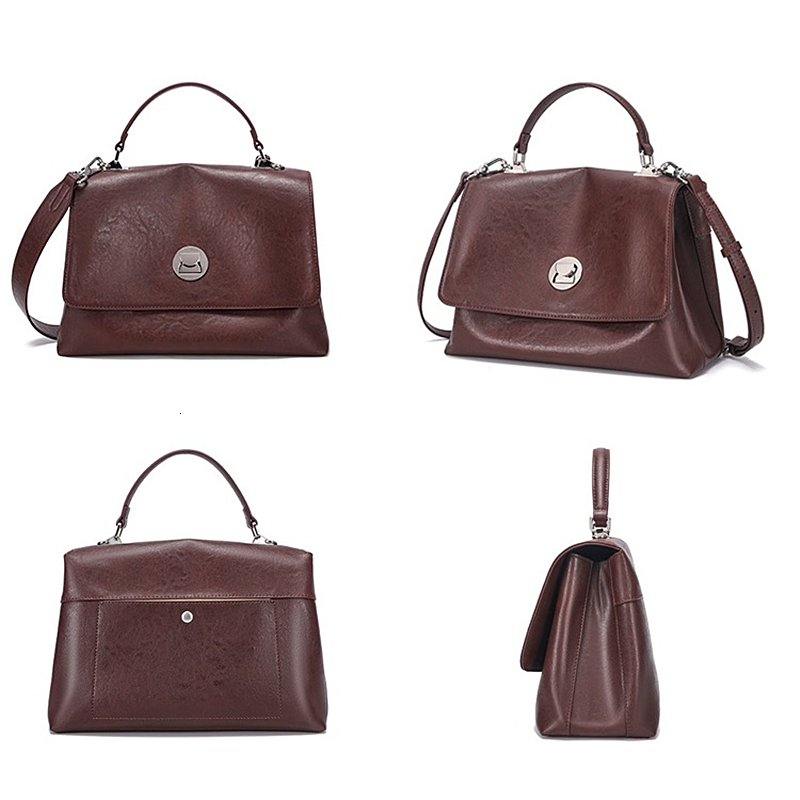 Toptrends Cowhide Genuine Leather Large Shoulder Bags For Women 2025 Designer Messenger Satchel Tote Ladies Handbags