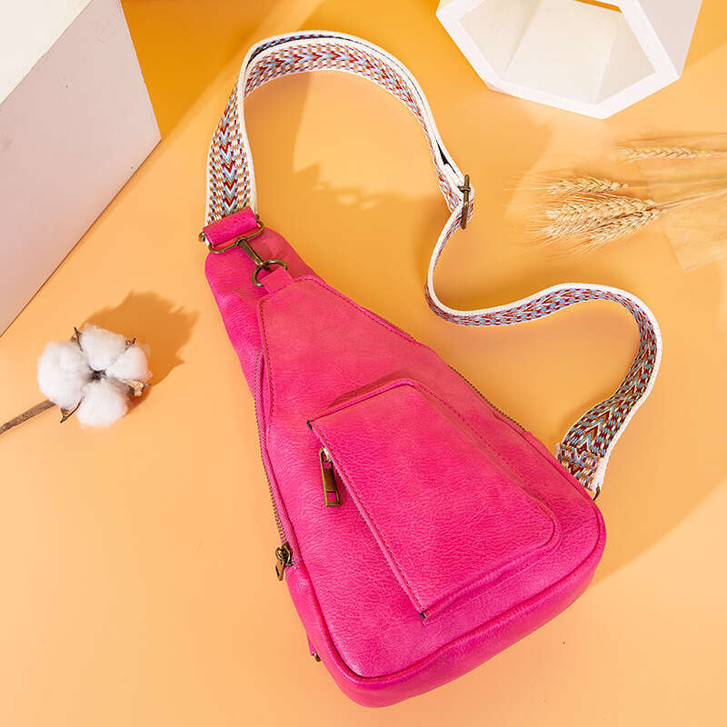 Women's Fashionable Wide Shoulder Ribbon European And American Retro Women's Chest Waist Bag B1