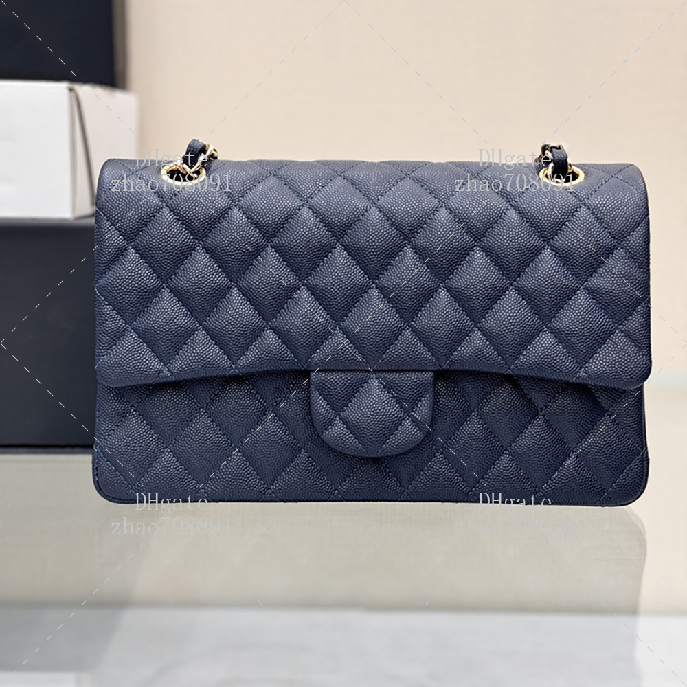 Women's Flap Bag Designer Bag - 25cm Caviar Calfskin Shoulder Bag Luxury Crossbody Chain Bag With Box C001