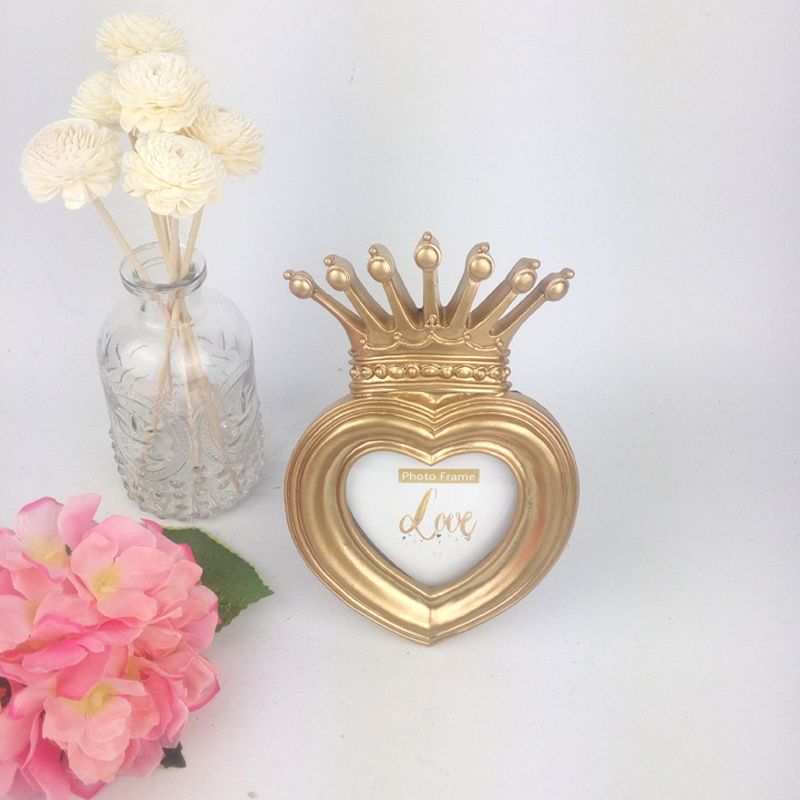 2025 Baroque Style Gold Crown Decor Creative Resin Picture Desktop Photo Frame Gift Home Wedding Decoration H260306
