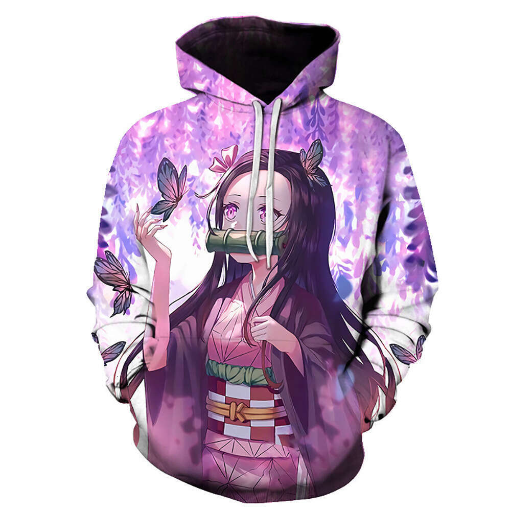 2024 Japanese Anime Demon Slayer 3D Digital Printed Casual Loose Hoodie