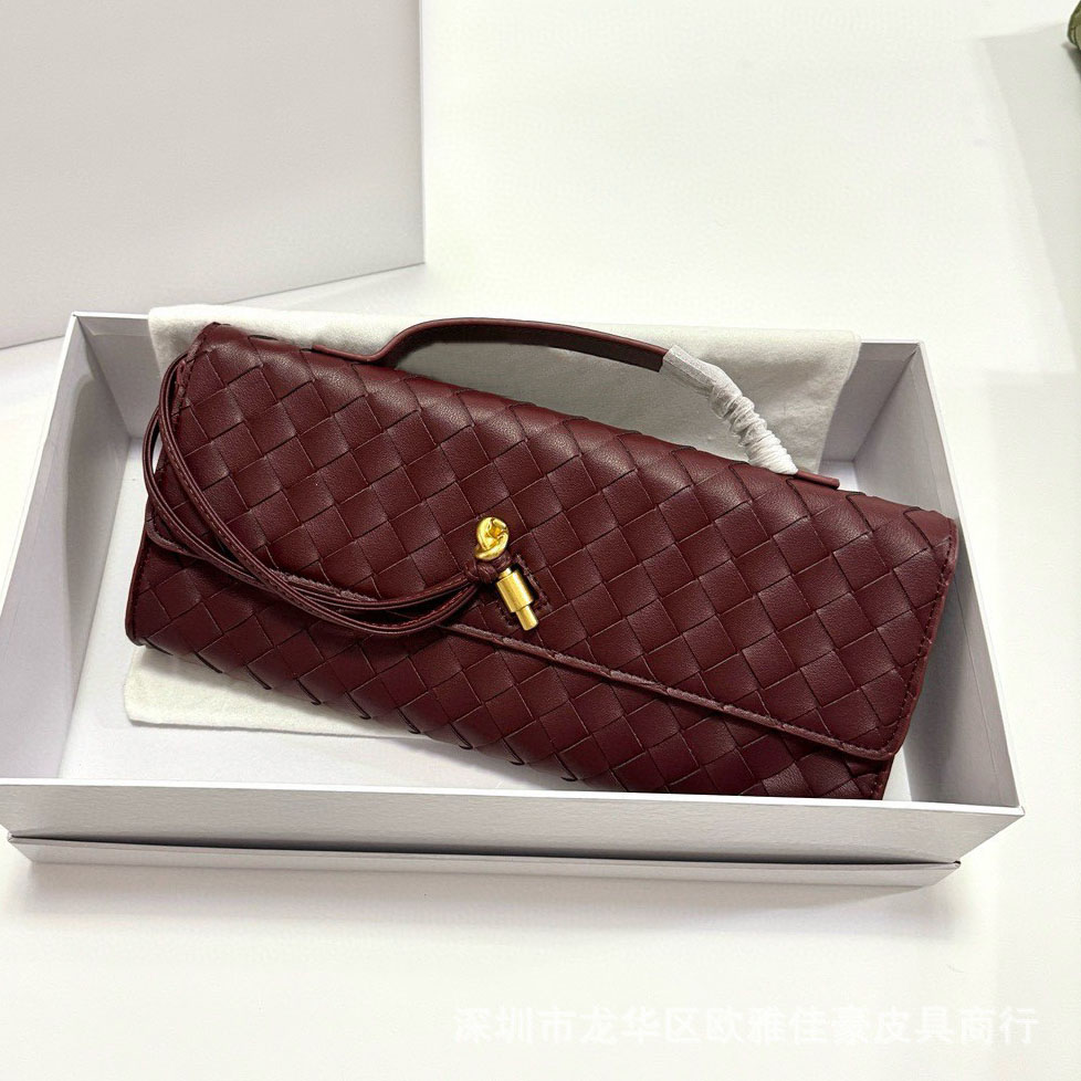 10A Real Long Clutch Andiamo With Handle Intrecciato Craftsmanship Cow Leather Women Bags Purses And Handbag2025