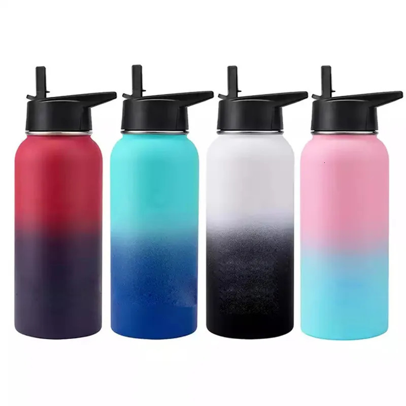 12 18 32 40 oz large capacity water bottles travel sports flame stainless steel vacuum insulated hydraulic cup 241130 W260226