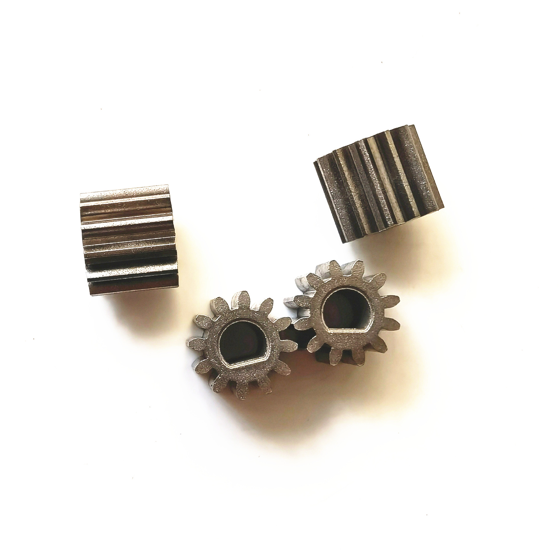 Direct Gear with Module 1.0, 12 Teeth, Inner Diameter 6mm, D Hole, Powder Metallurgy Iron Base for Motor Application