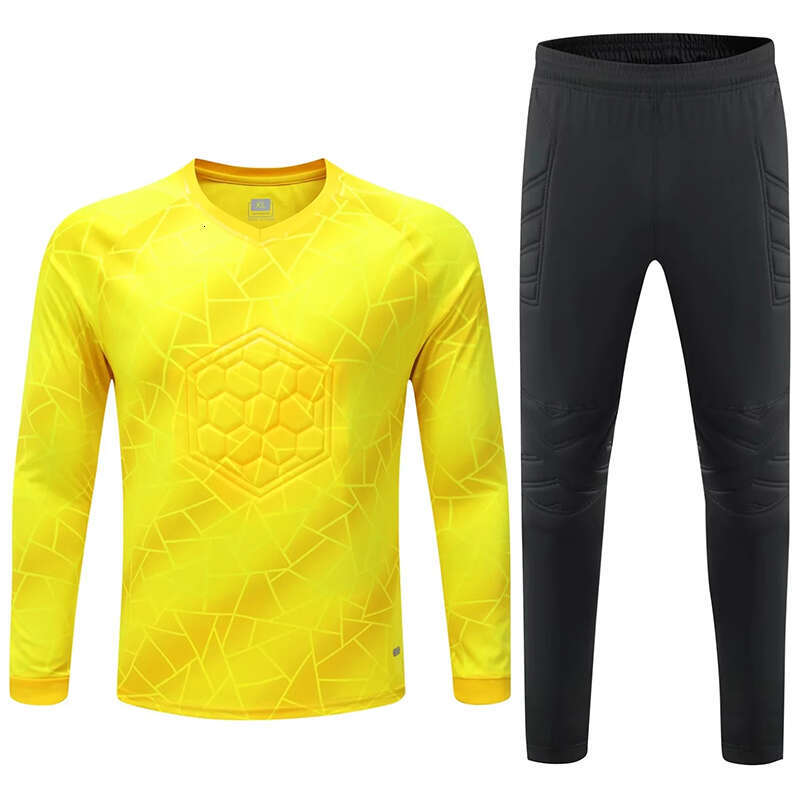 2025 Men Kid Uniform Protective Sponge Long Sleeve Football Training Goalkeeper Top Soccer Jersey Pants Custom