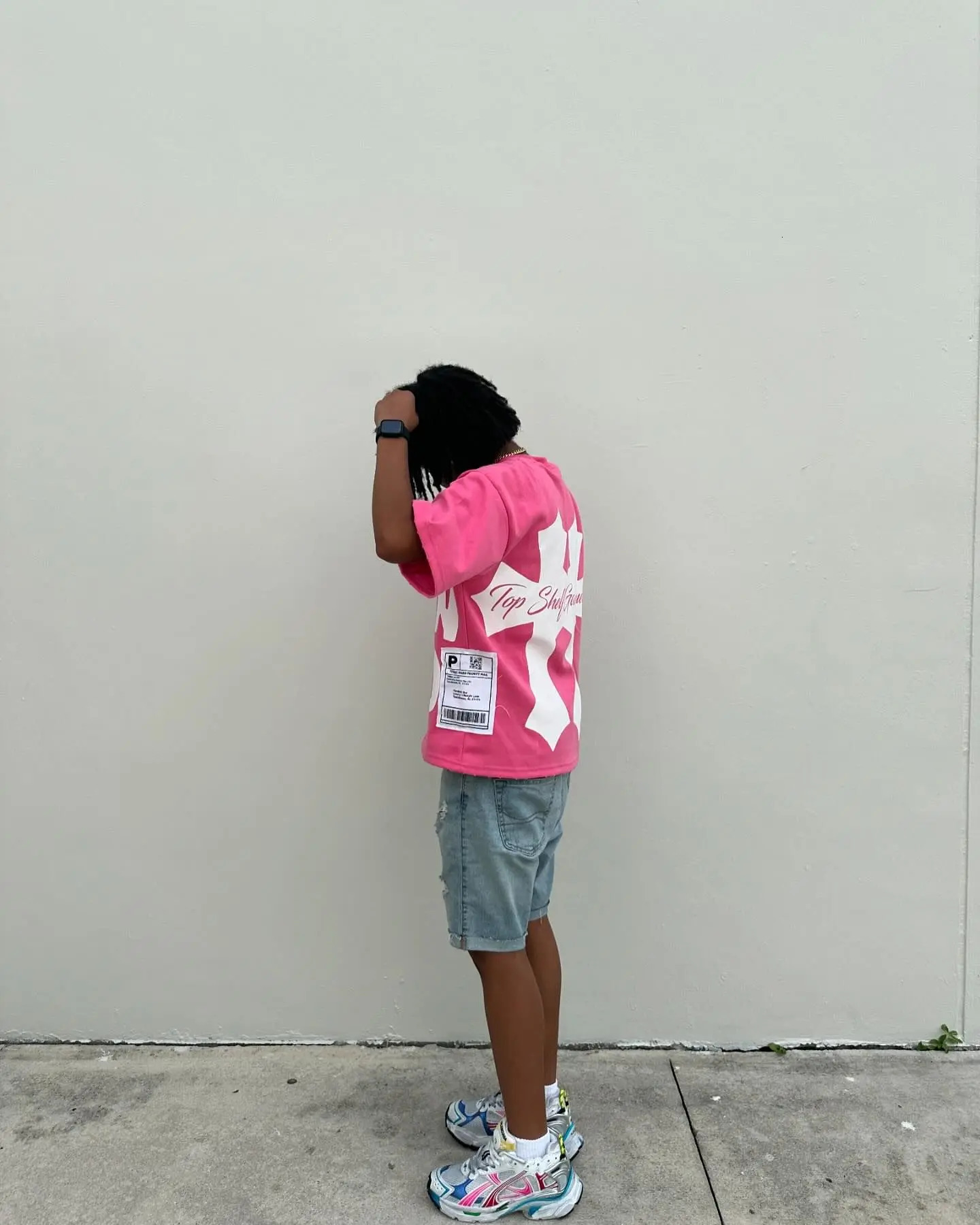 Super pink print graphic t shirts gothic streetwear y2k top oversized harajuku goth cotton shirt men women clothing 241202