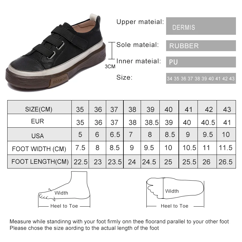 AIYUQI Women's Vulcanized Shoes Flat Genuine Leather Women's Sneakers Retro Large Size Fashion Girl Student Shoes