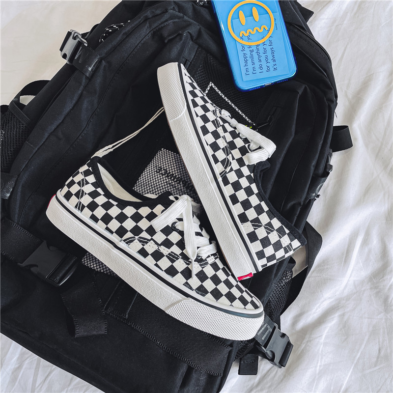 new free shipping designer shoes for mens womens casual shoes Classic Black and White Grid Outdoor leisure shoes size 35-44