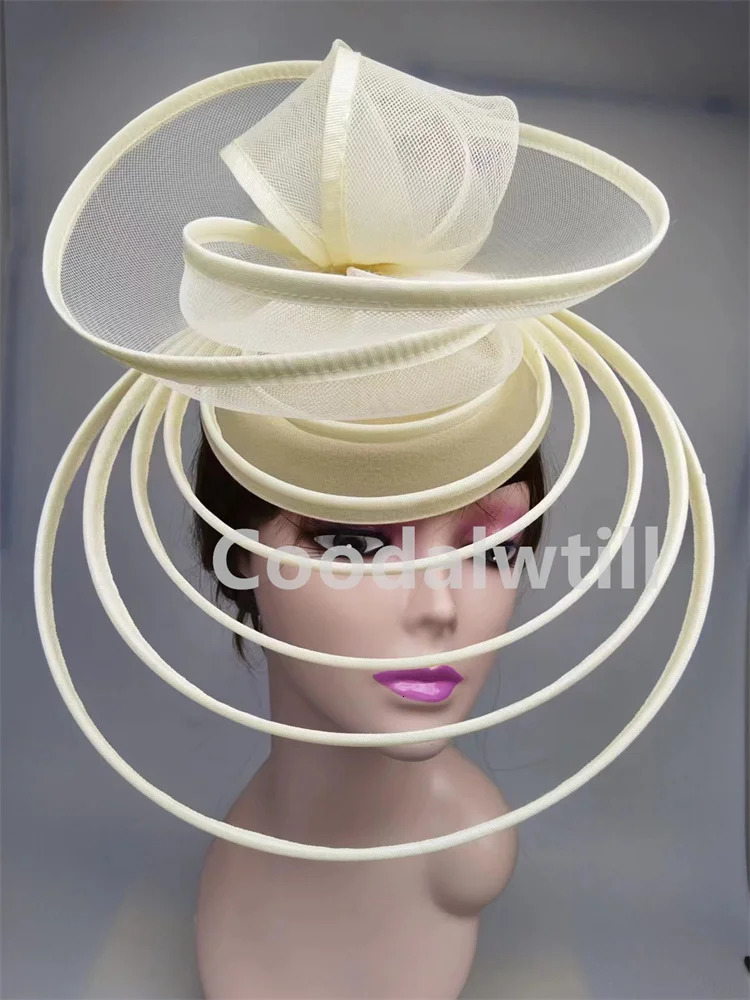elegant charming hat womens formal dress wedding headpiece hair clip womens church ocn mesh pillowcase headband 241203