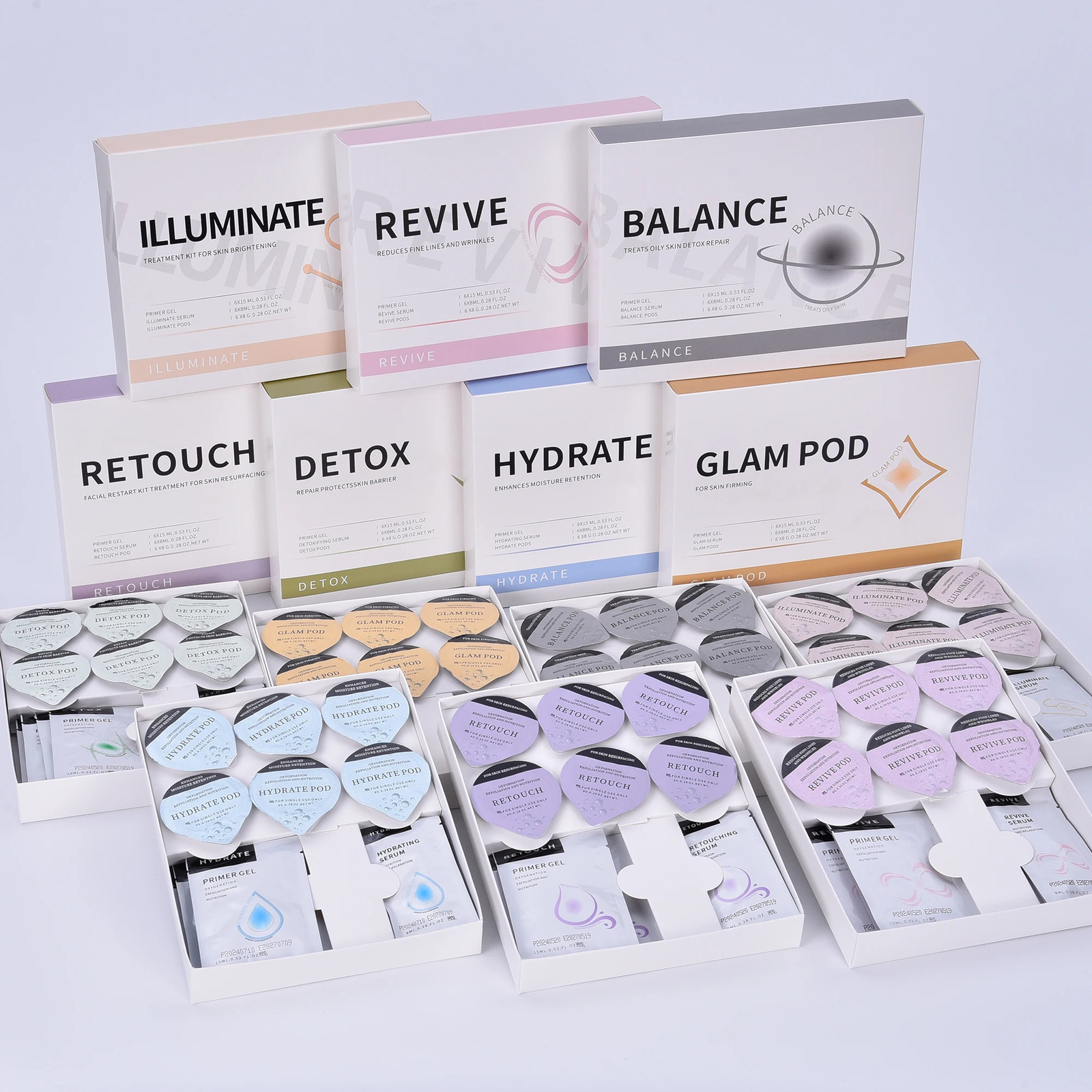 Portable gift box CO2 oxygen bubble kit 6 pods 6 gel detoxification Glam skin regeneration anti-aging home beauty machine 241203