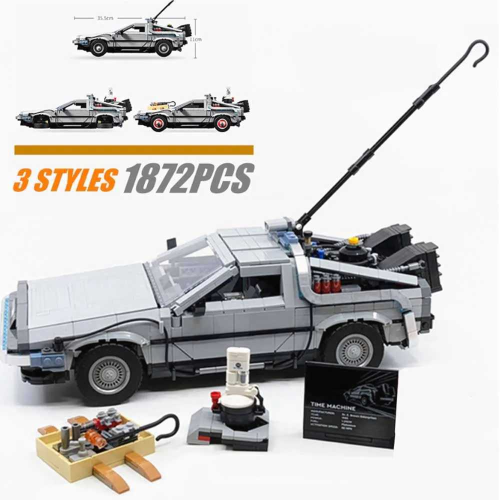 Compatible 10300 Back to the Future Time Machine DeLorean DMC-12 Building Blocks Construction Car Bricks Toys For Children GiftsXJ241203