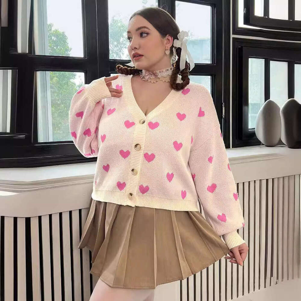 European American sweater jacket, autumn winter cardigan, sweet and cute women's custom knitted jacket