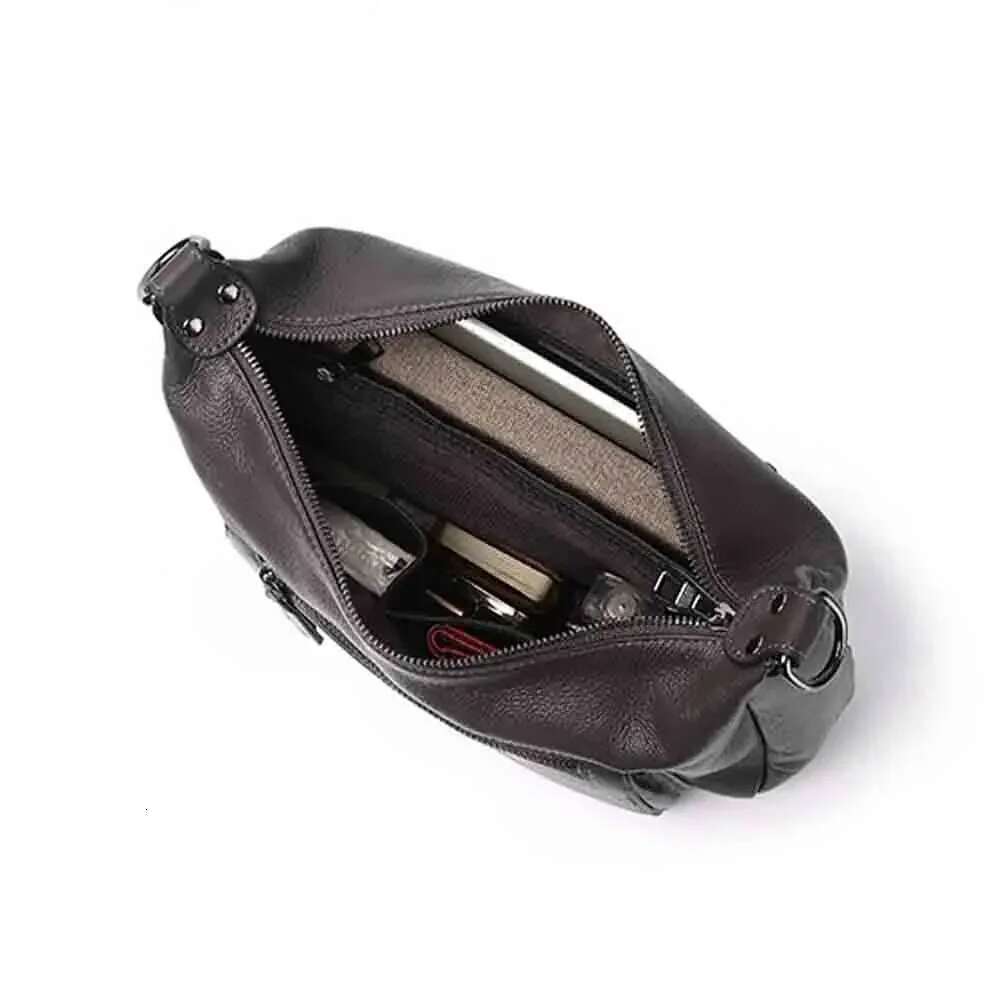 Motingsome Cowhide Satchel Bag For Women Quality Cow Skin Handbag Fashion Lady Crossbody Messenger Bags Saddle Tote