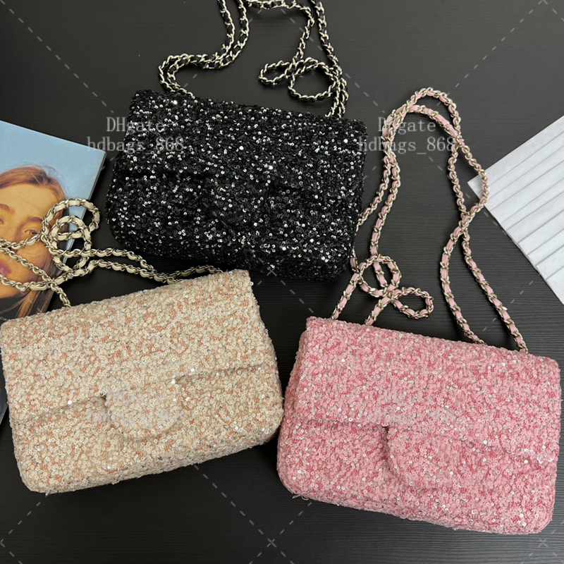 Crossbody bags Mini Classic Handbag Designer Shoulder bag Luxury Chain bag Fashion Flap bag Top quality Evening bag Sequins bag With Gift box set 24C02G