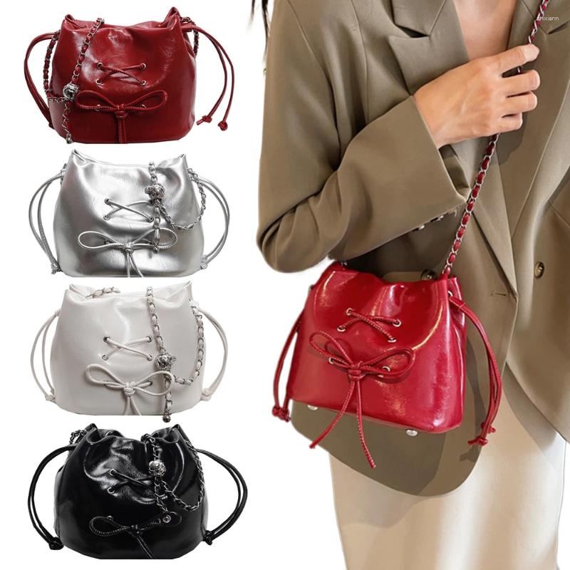Totes Women Shoulder Bag Solid Color Daily Tote Handbag Adjustable Strap Bucket Crossbody Female Dating zhanyishengli