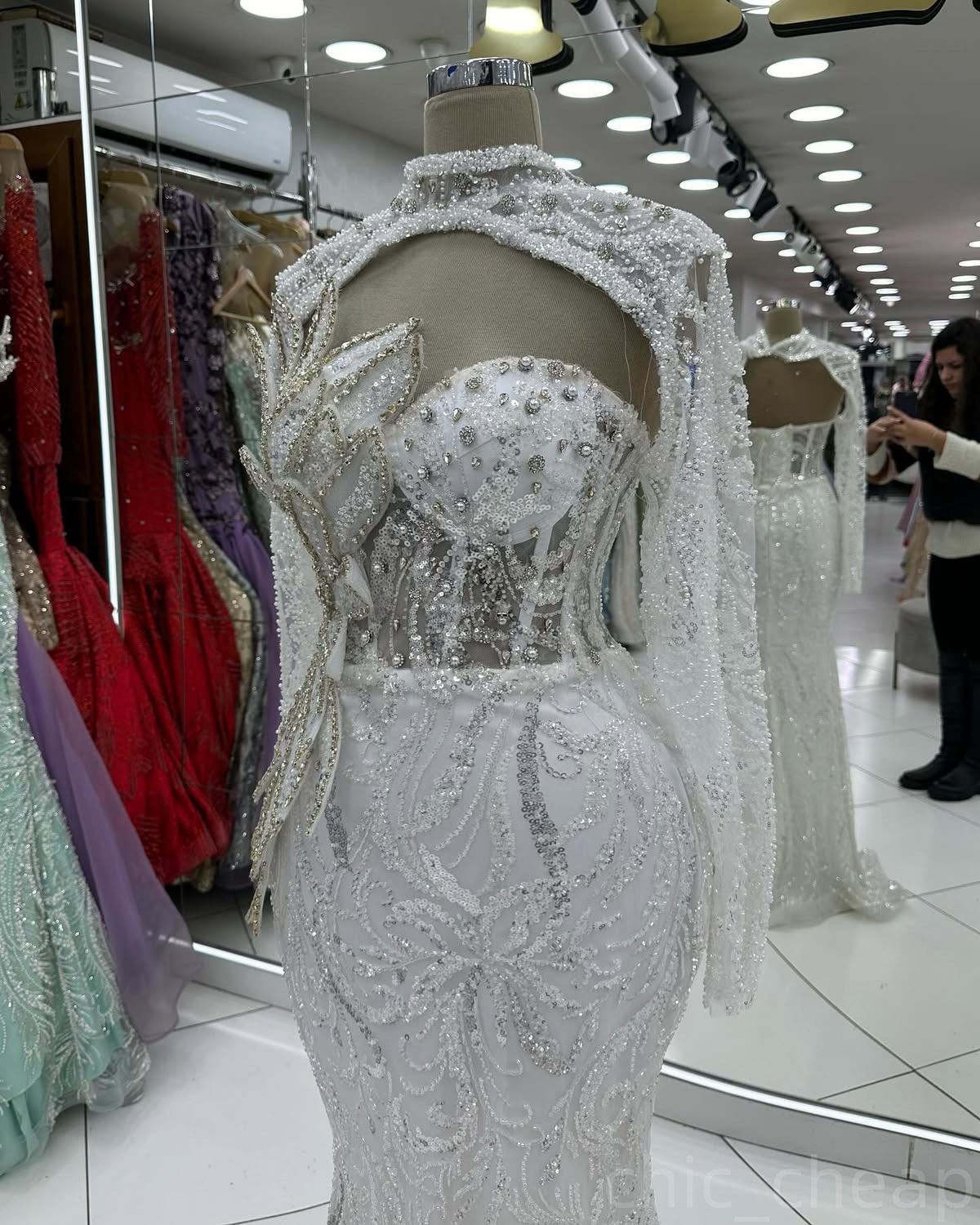 Ivory Mermaid Prom Dresses 2024 Florals Crystals Sequined Evening Formal Party Second Birthday Engagement Gowns Plus Size Dress For Special Occasions