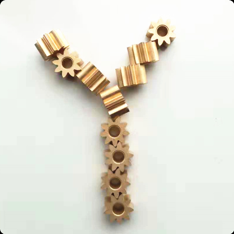 Precision Micro Cylinder Straight Gear - Copper, Model 1, 9 Teeth, Inner Hole Diameter 3.9mm