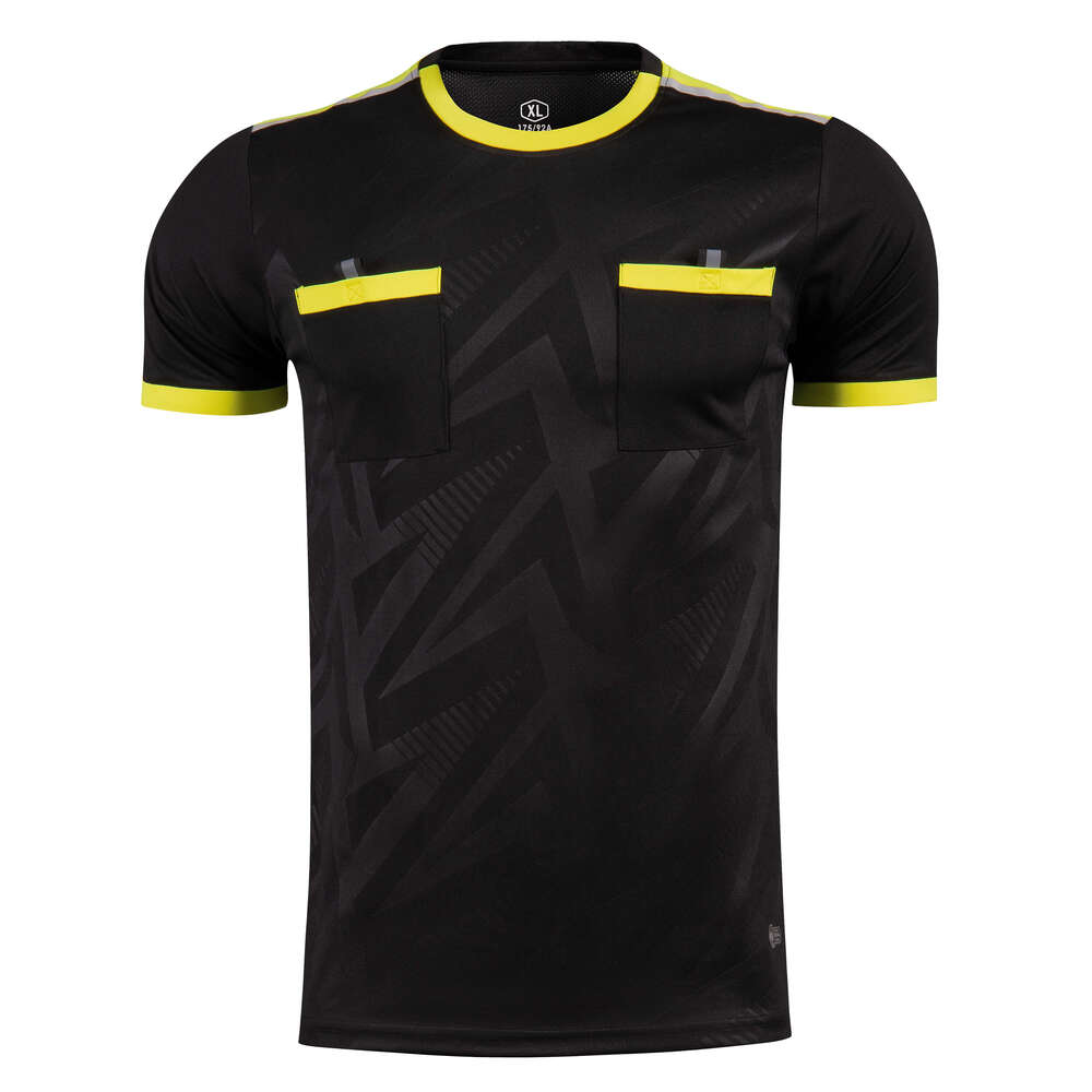 2025 Professional Men Referee Uniforms Soccer Football Jerseys Shirts Pockets Judge Short Sleeve Team Shirt Sportswear Clothes