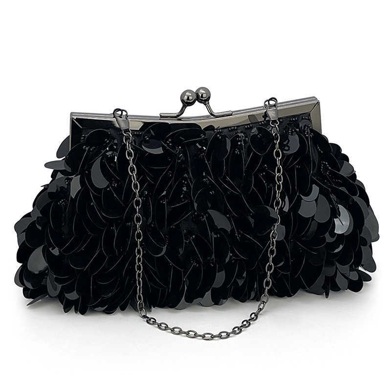 Sparkling Banquet Bag Dinner Bag Party Bag Silver Sparkling Bag Handwoven Fashion Beads Sequin Small Wallet 241203