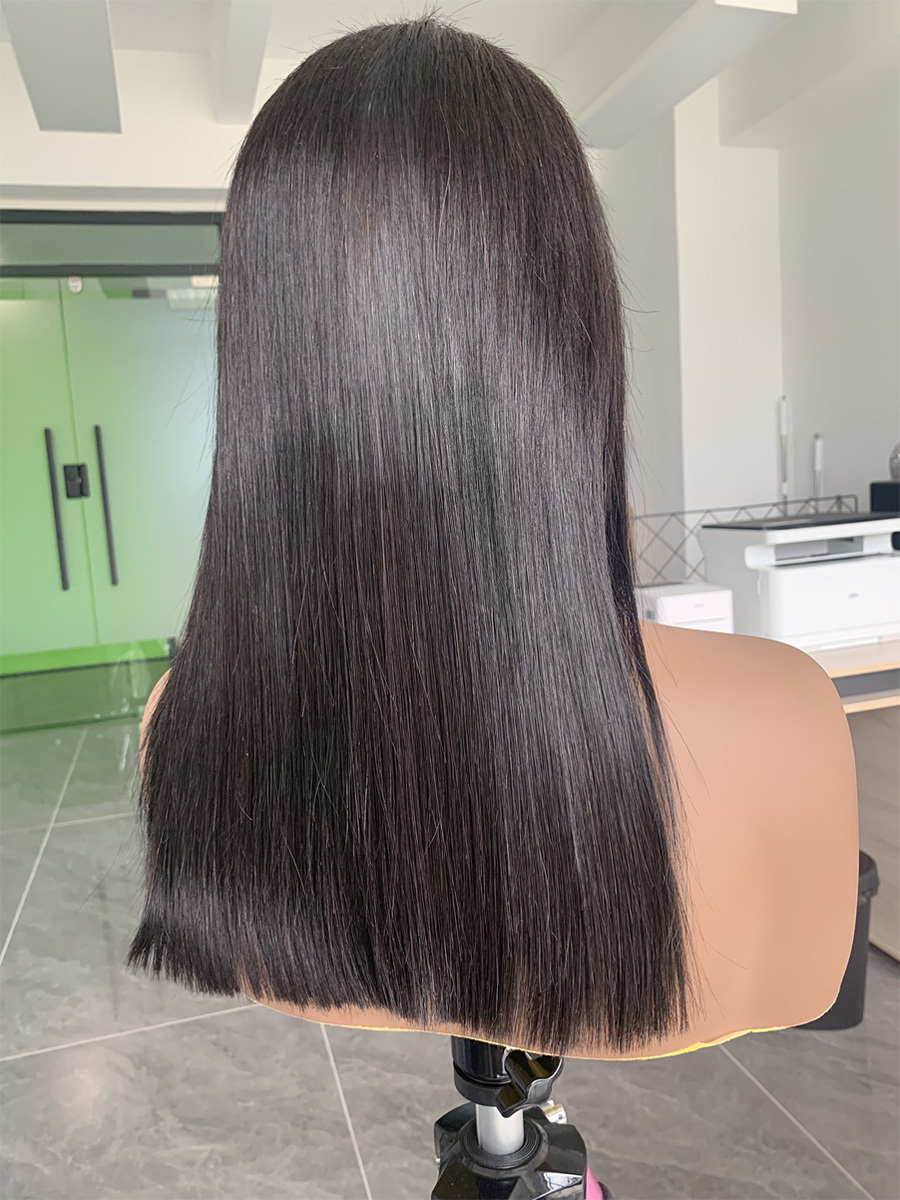 Raw Vieamese 250 Density 100 Frontal Straight Natural Black 13X4 Bob Wig Lace Front Human Hair Wigs