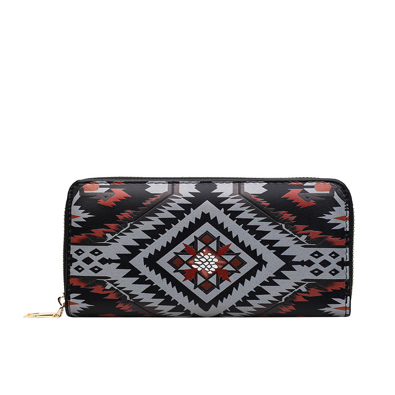 New 2024 Chinese style large capacity zippered handbag, fashionable and trendy wrist New wallet, women's trend