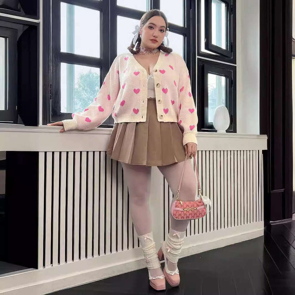 European American sweater jacket, autumn winter cardigan, sweet and cute women's custom knitted jacket