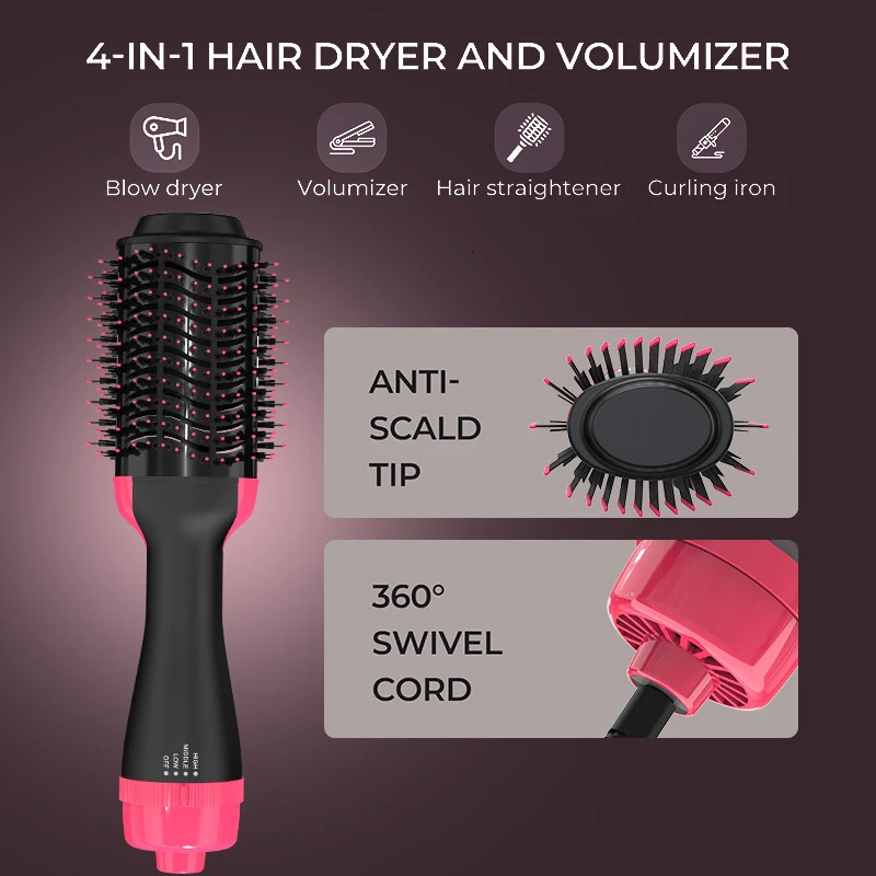Lisa Pro 2-in-1 hair dryer and volume straightener air brush curling iron for beauty and healthy styling 241202