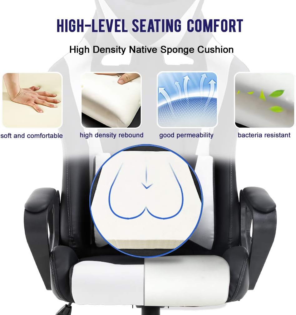 Ergonomic Gaming Chair with Adjustable Seat Height & Backrest - Breathable Mesh Material