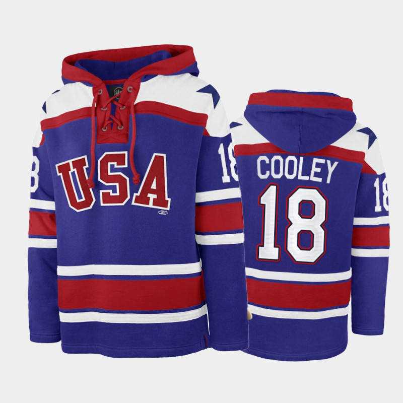 Custom USA Hoodie Jersey Cole Caufield Blake Wheeler Mike Modano Jack Hughes Matthew Boldy Patrick Kane Logan Cooley Personalized