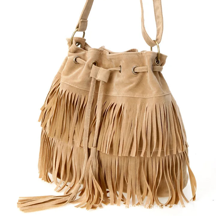 2025S New Free Shipping Designer Bag Bolsos Artificial Suede Edge Tassel Womens Shoulder Messenger Retro Style Girl Cross Body Bag Unprinted Bolso Fle