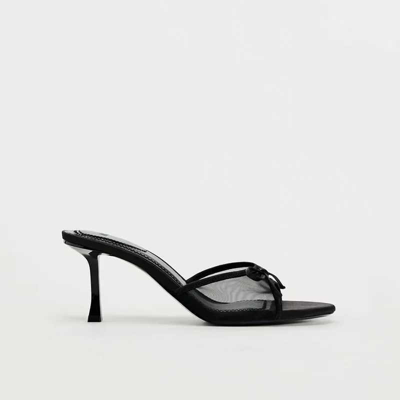 Fem sandals open toe H plus size 2024 summer girl peeing Cfort spring rice color slim high heels Fl Y241203