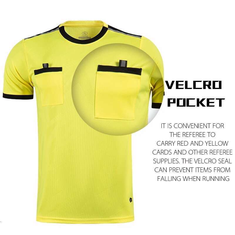 2025 Professional Men Referee Uniforms Soccer Football Jerseys Shorts Shirts Suit Pocket Tracksuits Thailand Clothes Judge Sportswear